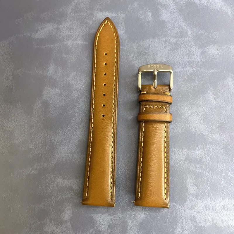 Fossil 20mm Dark Brown Color Leather Watch Strap